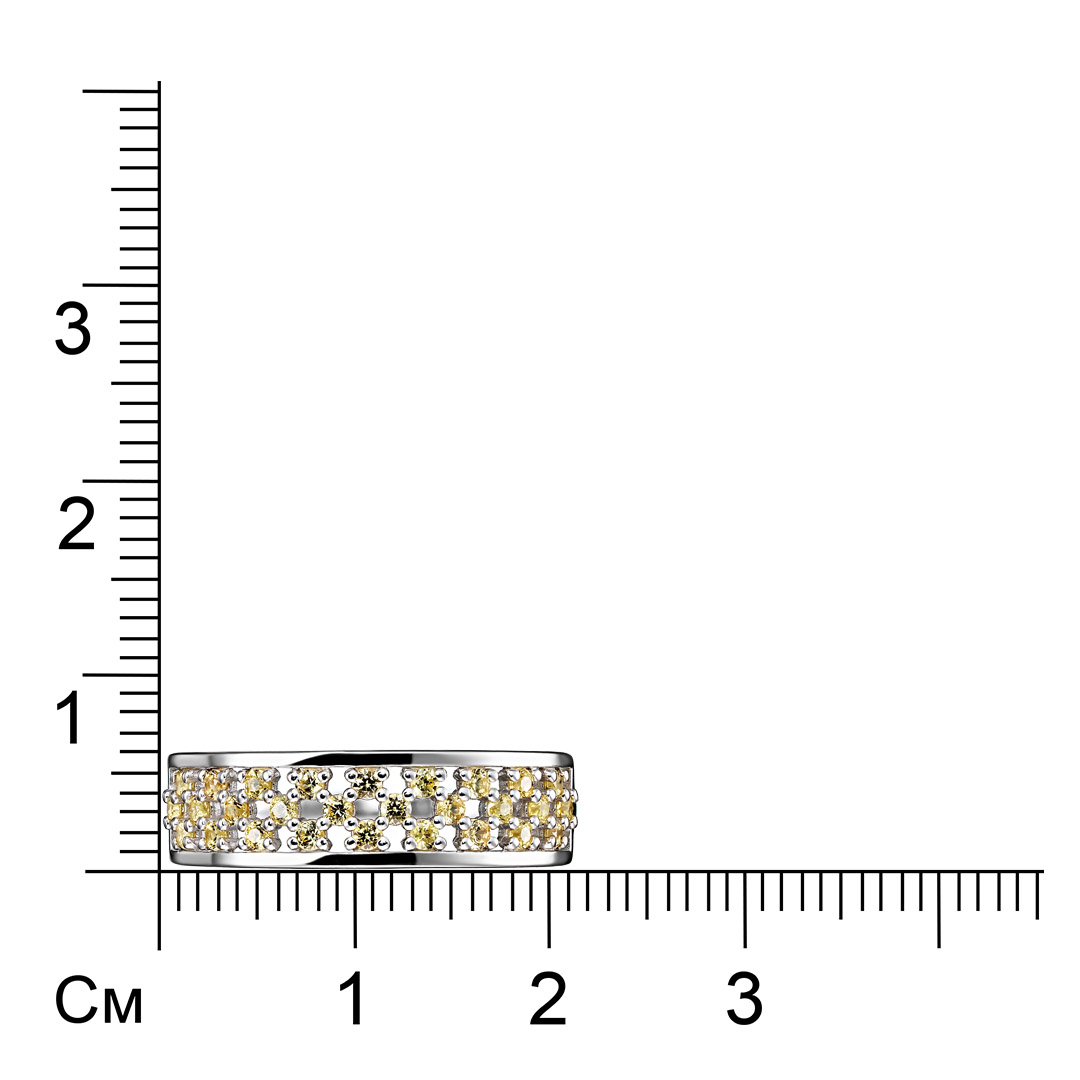 Серебряное кольцо с желтыми сапфирами