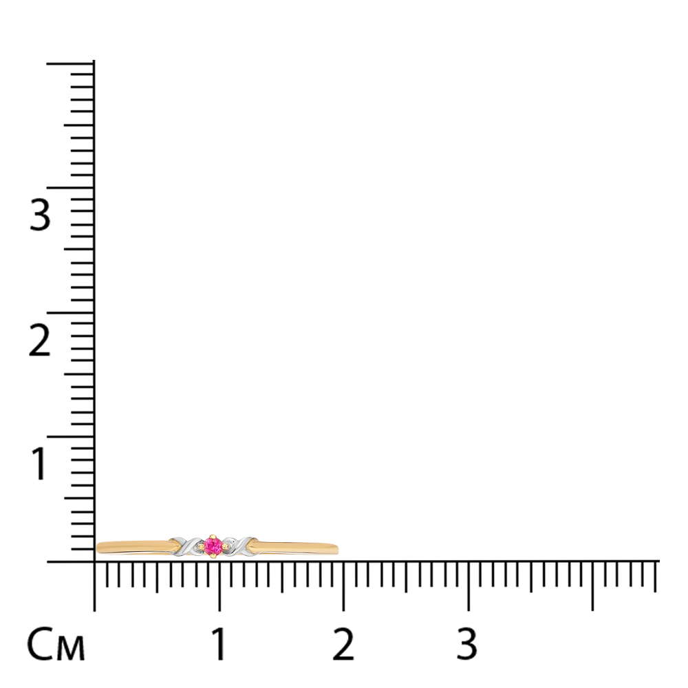 Кольцо из золота с рубином
