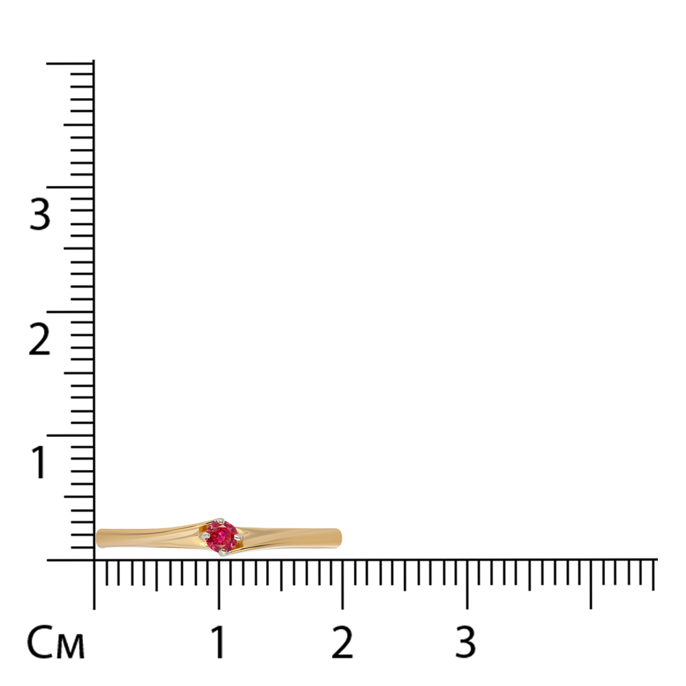 Кольцо из золота с рубином