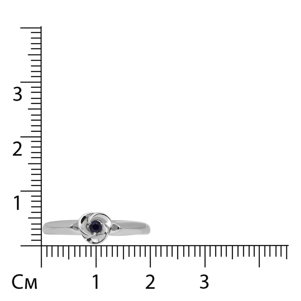 Кольцо из белого золота с сапфиром "Цветок"
