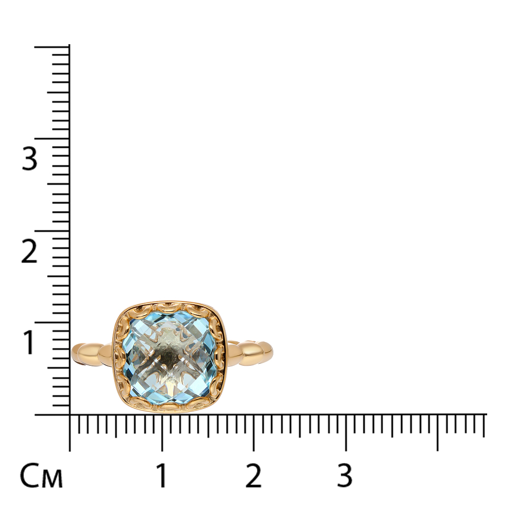 Серебряное кольцо 925 пробы; вставки 1 Топаз Sky;
