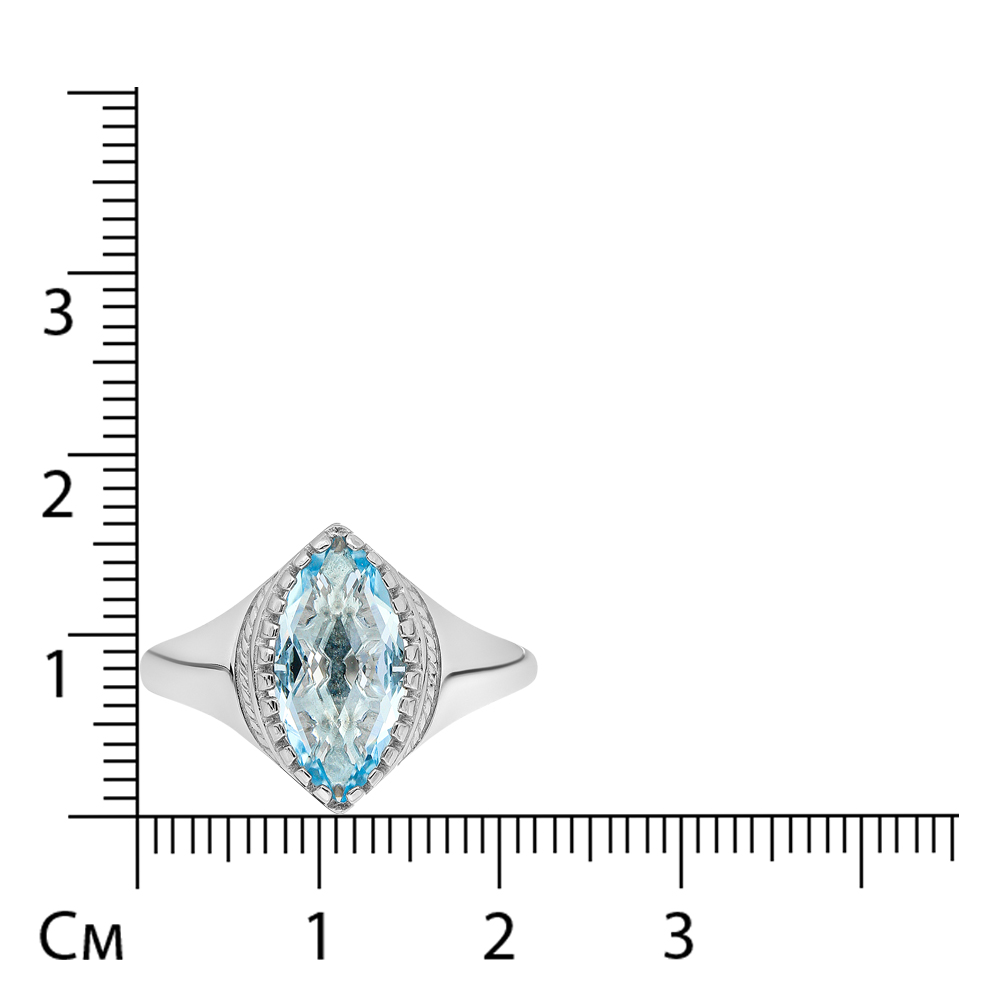 Серебряное кольцо 925 пробы; вставки 1 Топаз Sky;