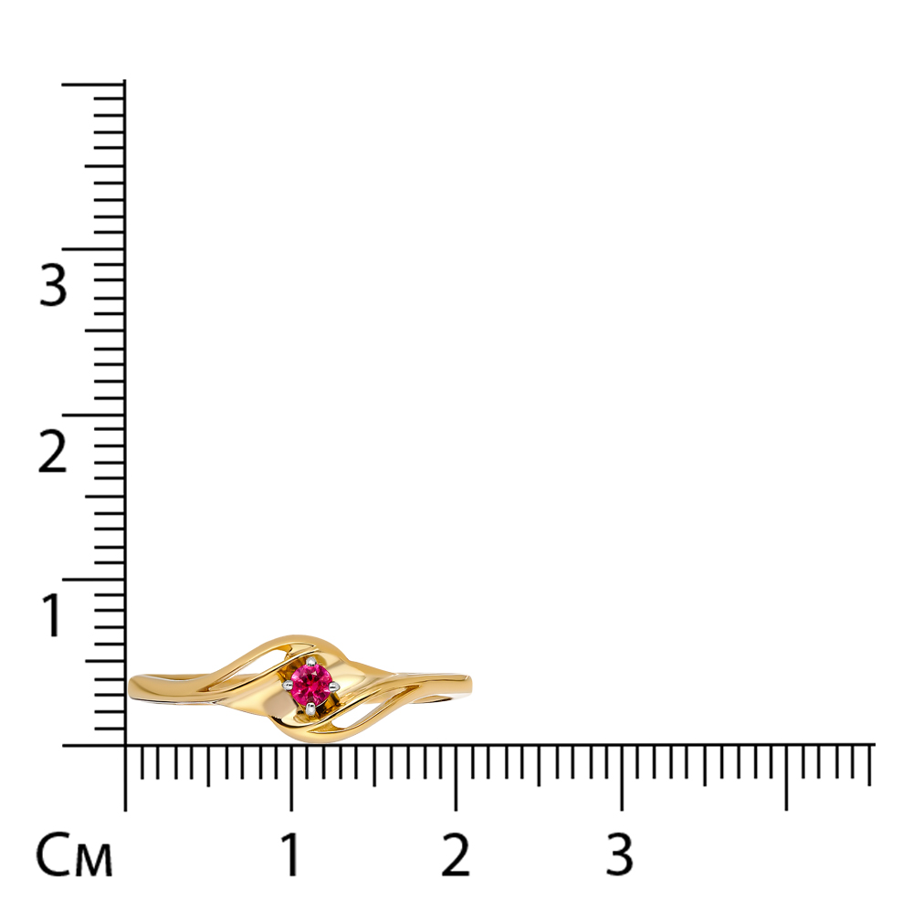Кольцо из золота с рубином