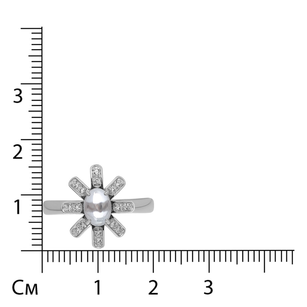 Серебряное кольцо с топазом "Цветок"
