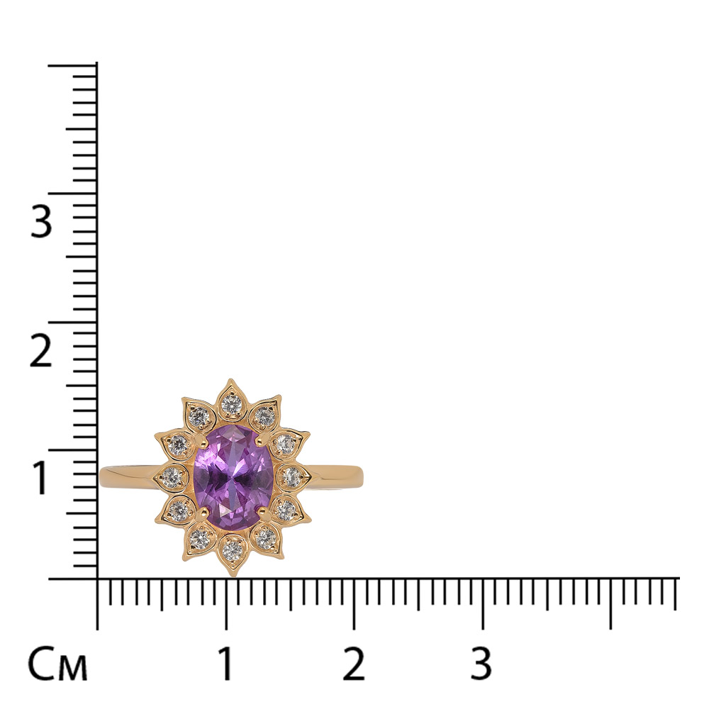 Серебряное кольцо с александритом "Цветок"