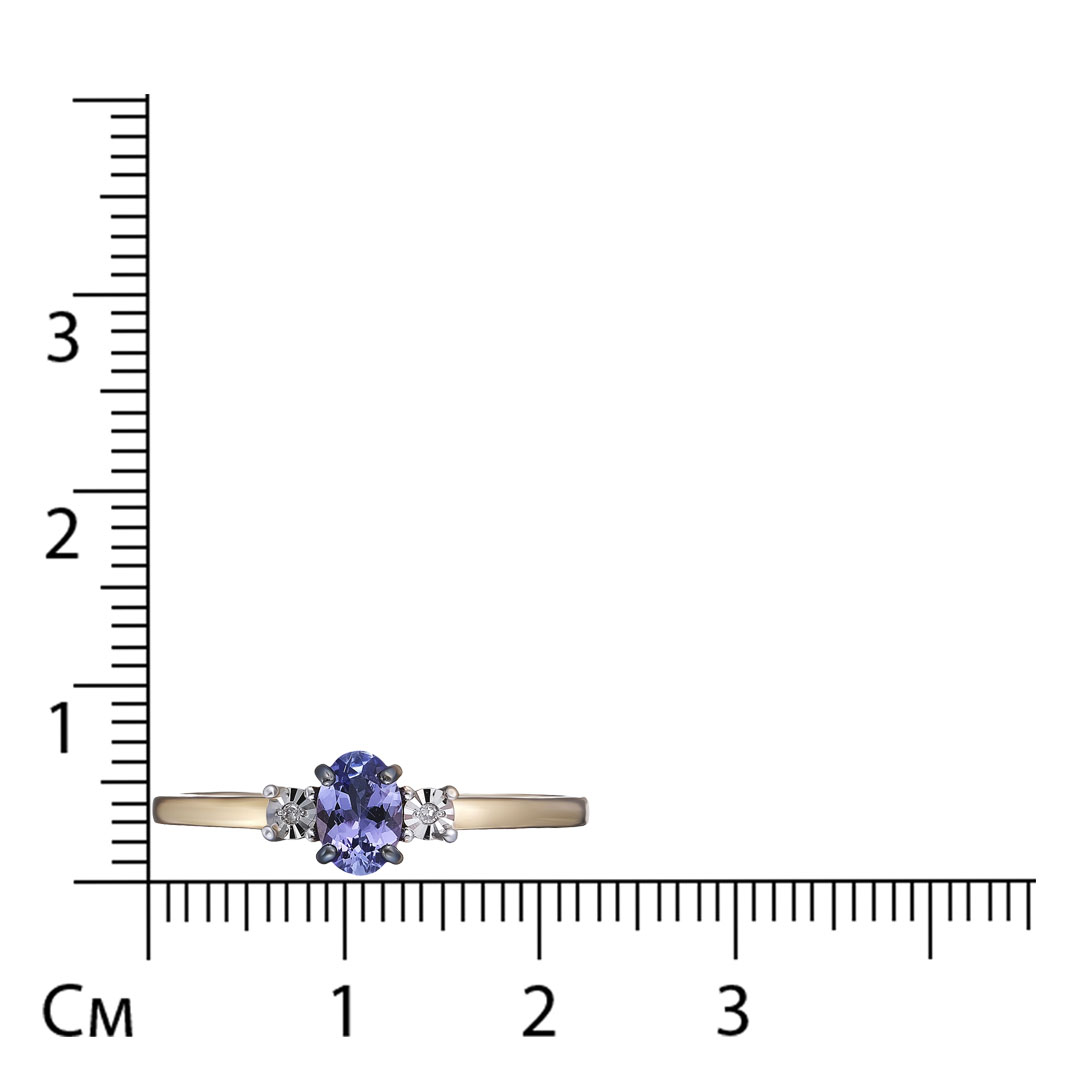Кольцо из золота с танзанитом