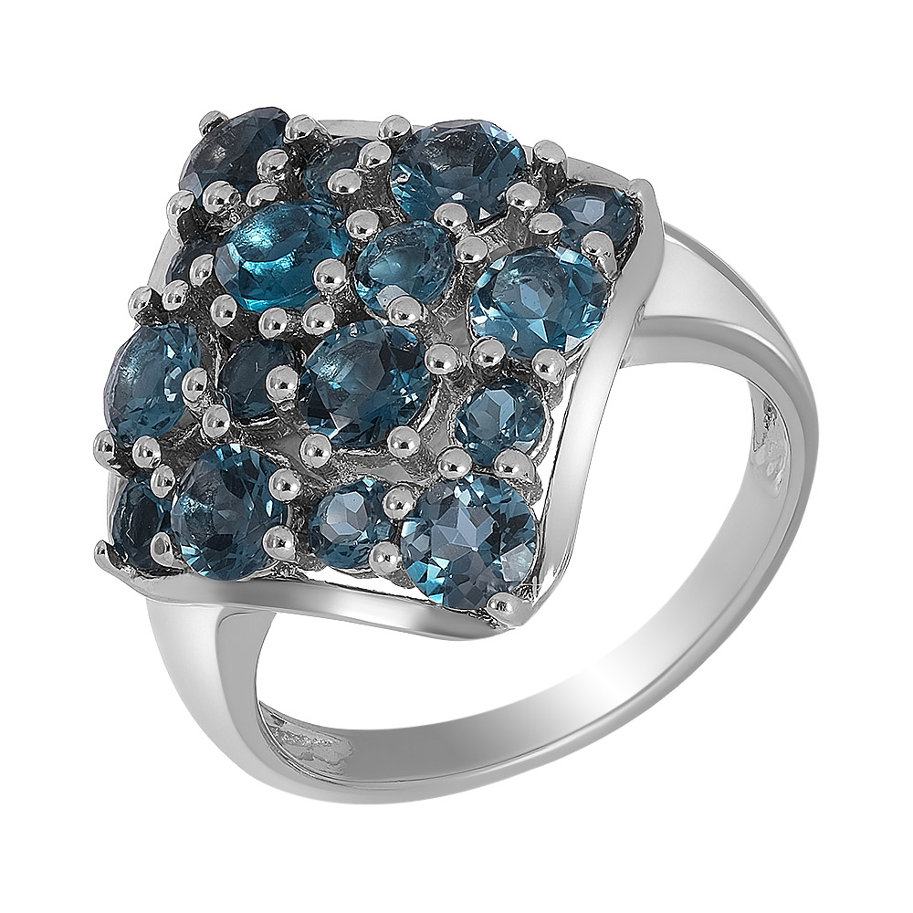 Серебряное кольцо 925 пробы; вставки 16 Топаз лондон 3,3;