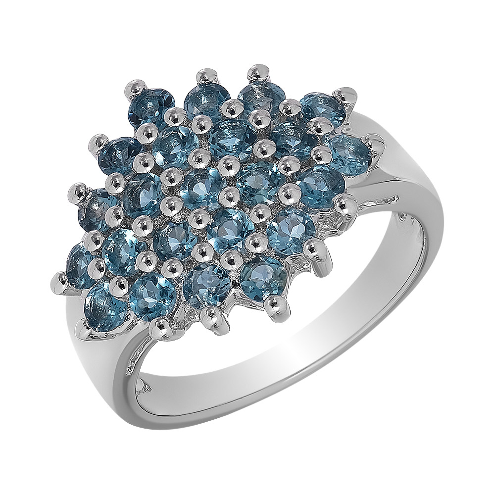 Серебряное кольцо 925 пробы; вставка 23 Топаз лондон 1,83;