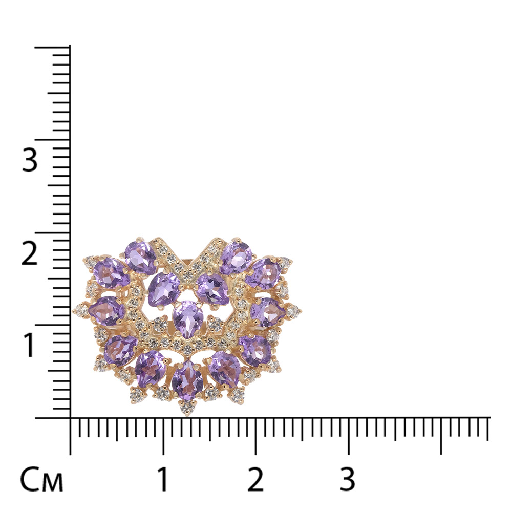 Серебряное кольцо с аметистами