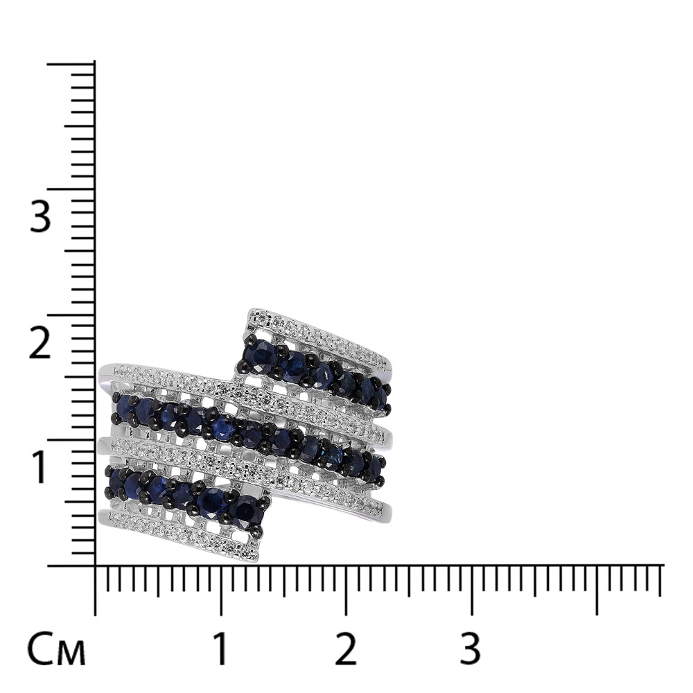 Серебряное кольцо с сапфирами