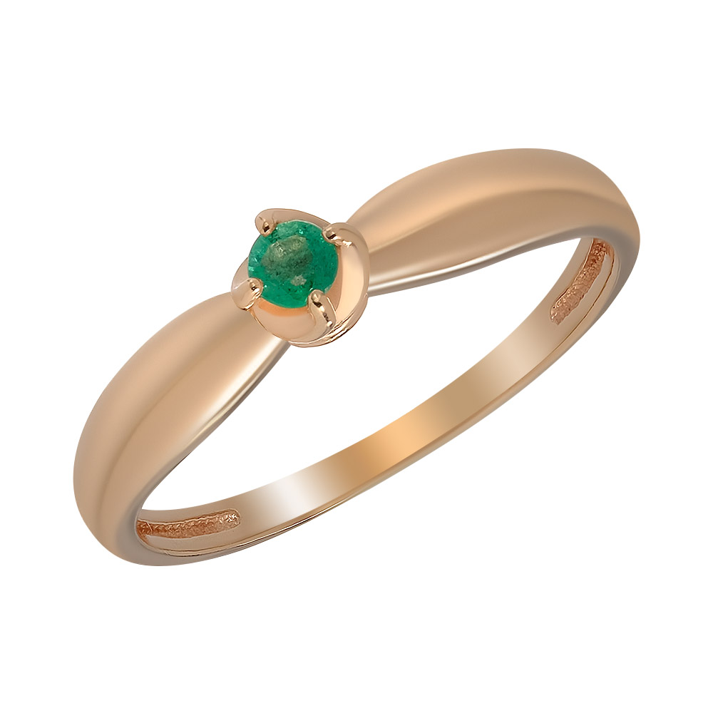 Серебряное кольцо 925 пробы; вставки 1 Изумруд 3/3 0,091;
