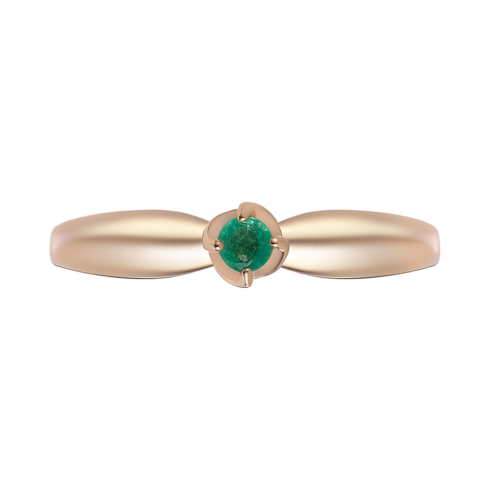 Серебряное кольцо 925 пробы; вставки 1 Изумруд 3/3 0,091;