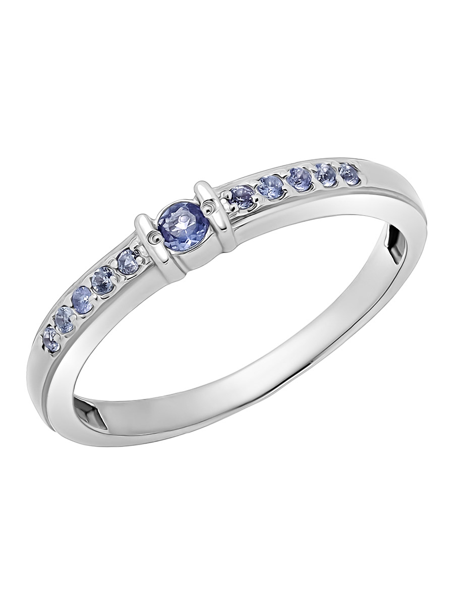 Серебряное кольцо 925 пробы; вставки 11 Танзанит;