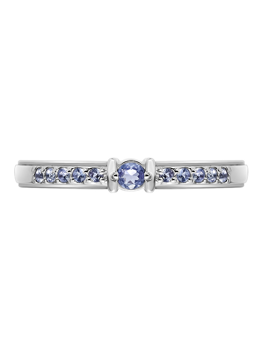 Серебряное кольцо 925 пробы; вставки 11 Танзанит;
