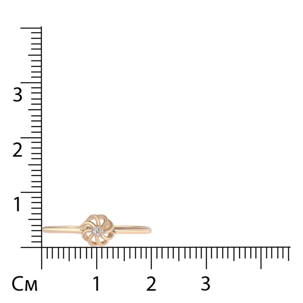 Кольцо из золота с бриллиантом "Цветок"
