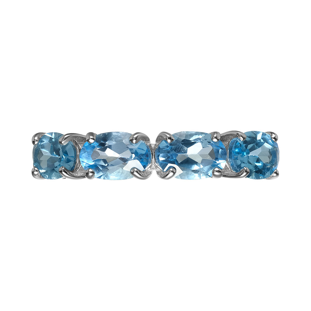 Серебряное кольцо 925 пробы; вставки 4 Топаз Swiss;