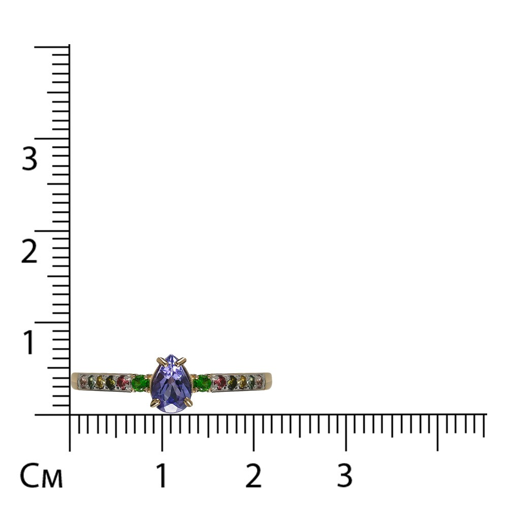 Кольцо из золота с танзанитом