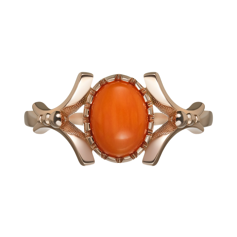 Серебряное кольцо с кораллом