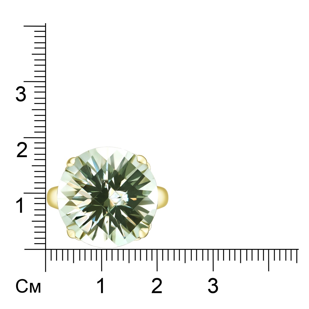 Кольцо из желтого золота с празиолитом