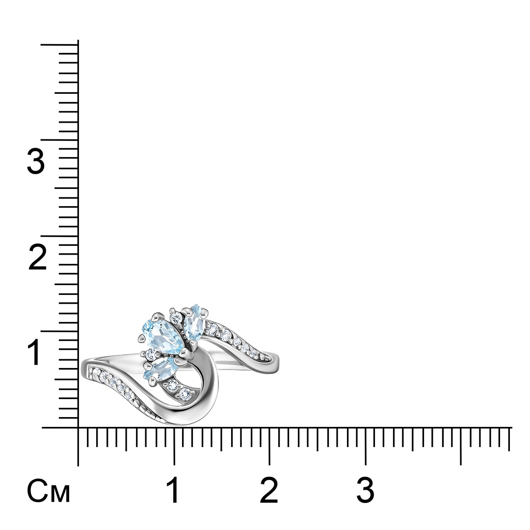 Серебряное кольцо с топазами