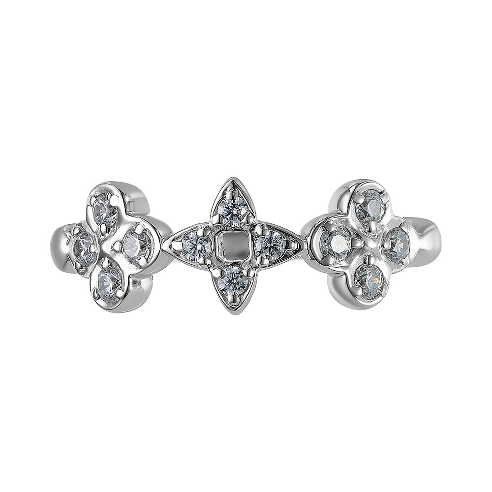 Серебряное кольцо 925 пробы; вставки 12 Фианит бесцв.;