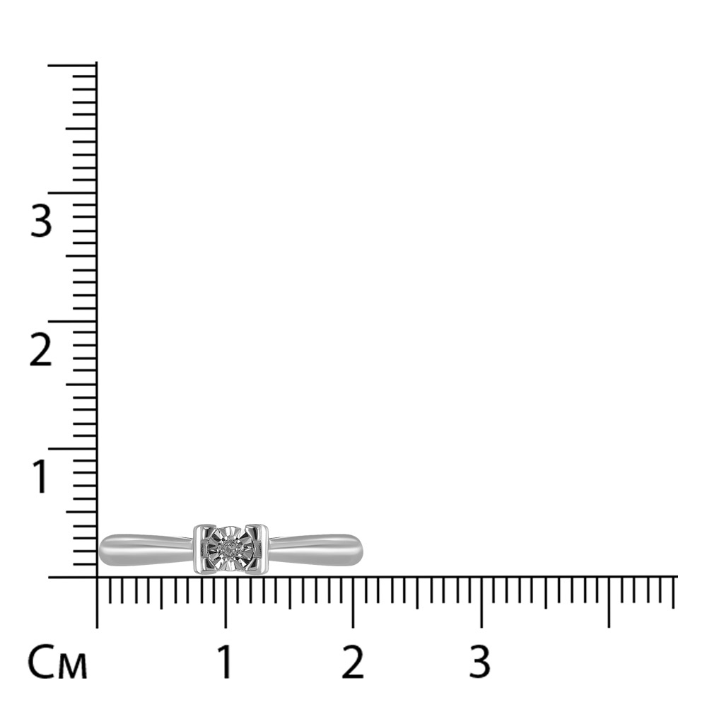 Серебряное кольцо с бриллиантом