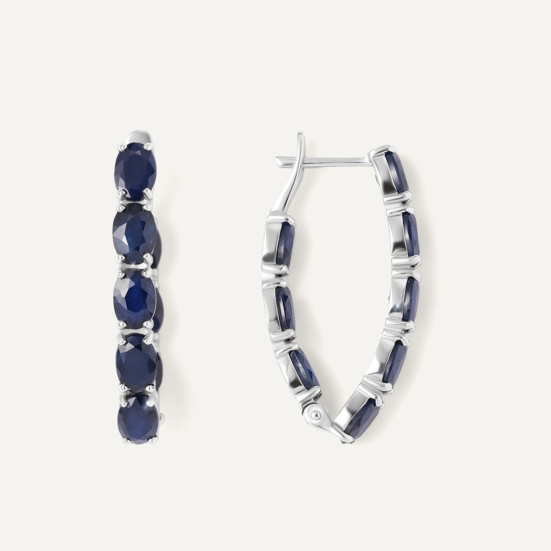 Серьги из белого золота с сапфирами