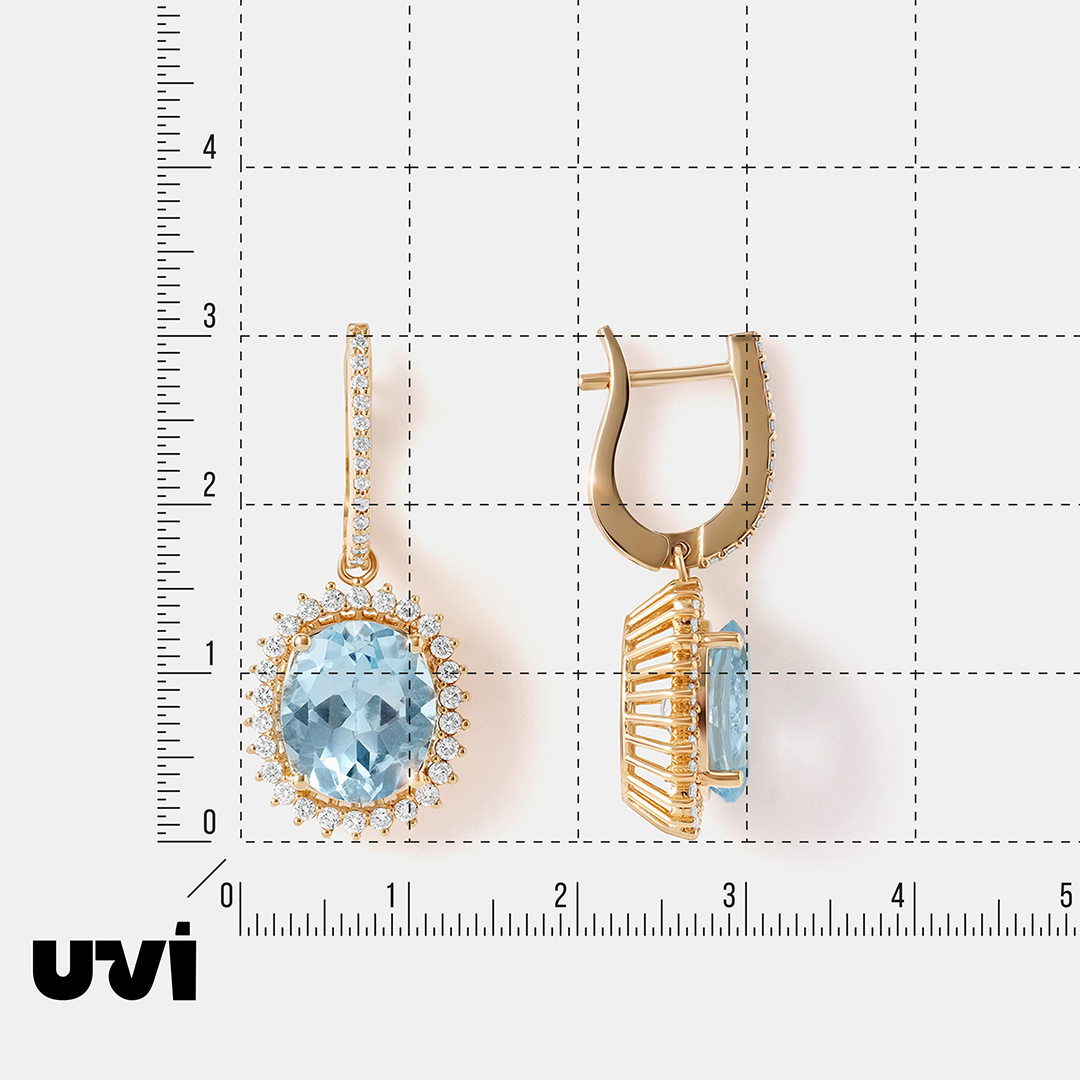 Серьги из желтого золота с топазами