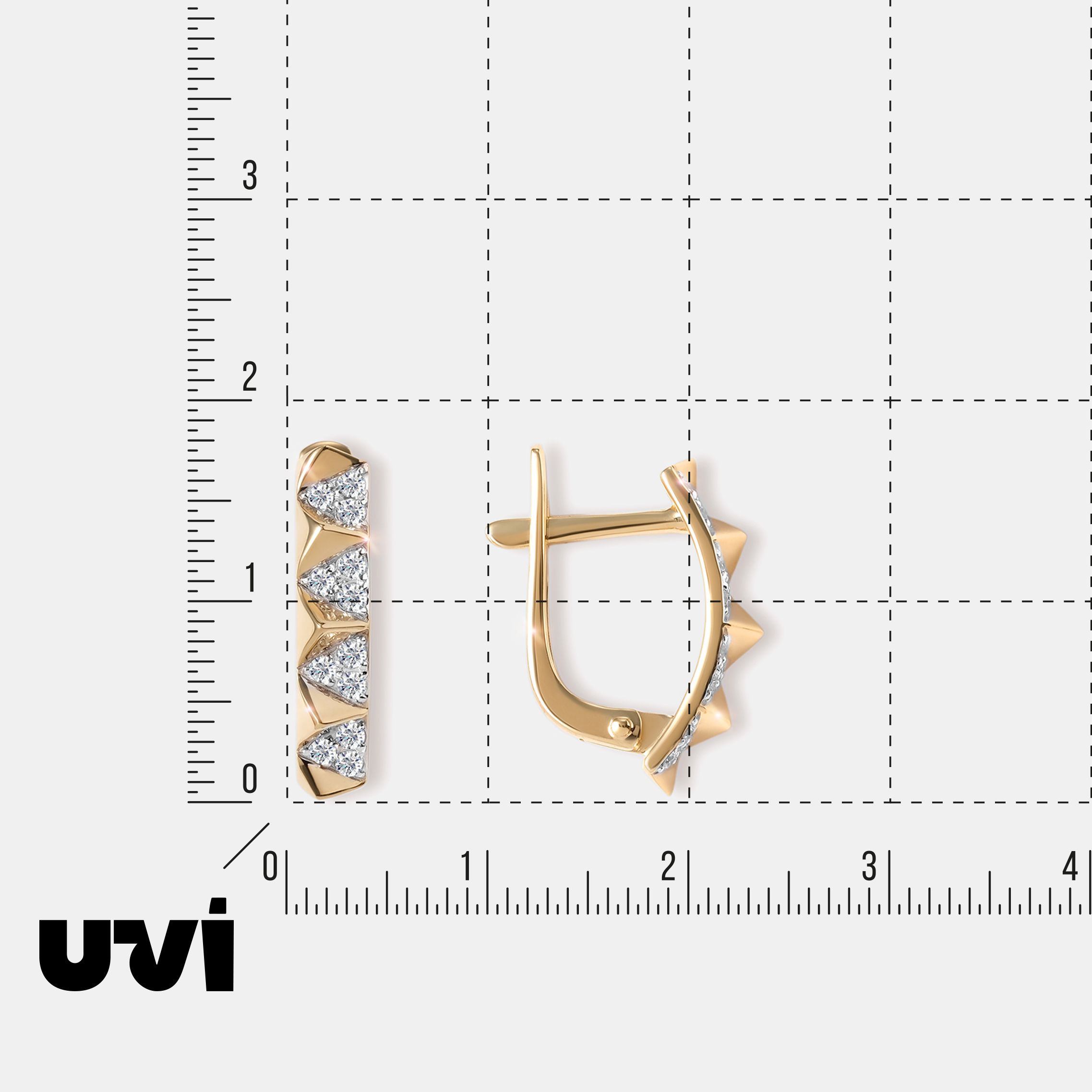 Серьги из желтого золота с бриллиантами
