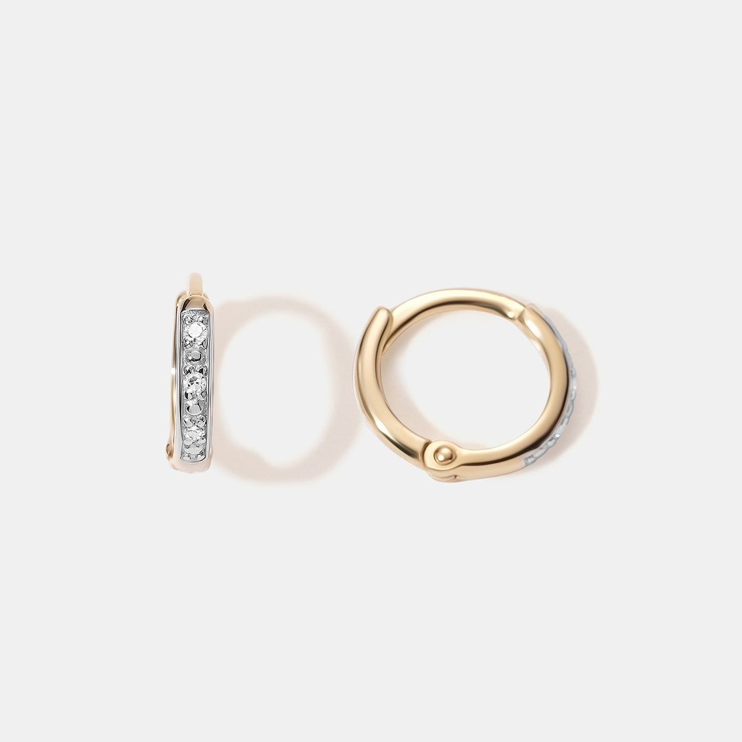 Серьги-конго из желтого золота с бриллиантами