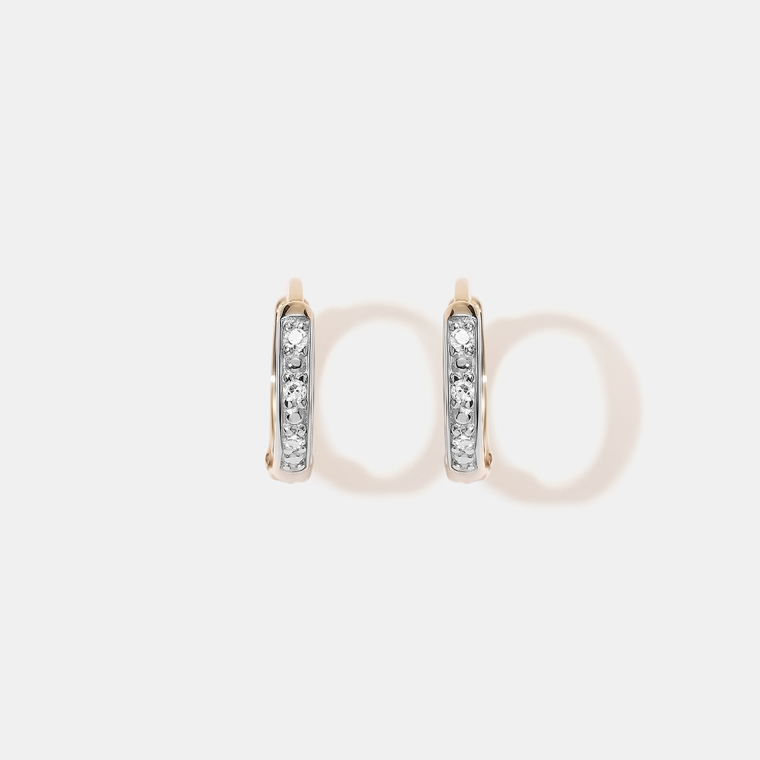 Серьги-конго из желтого золота с бриллиантами