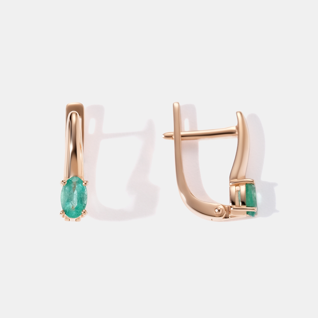 Серьги из золота с изумрудами