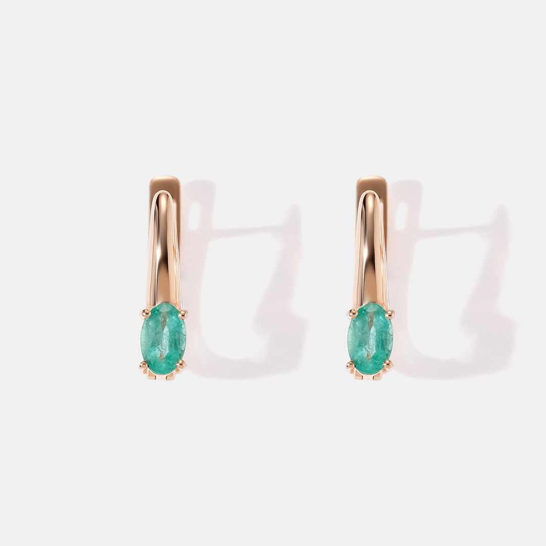 Серьги из золота с изумрудами