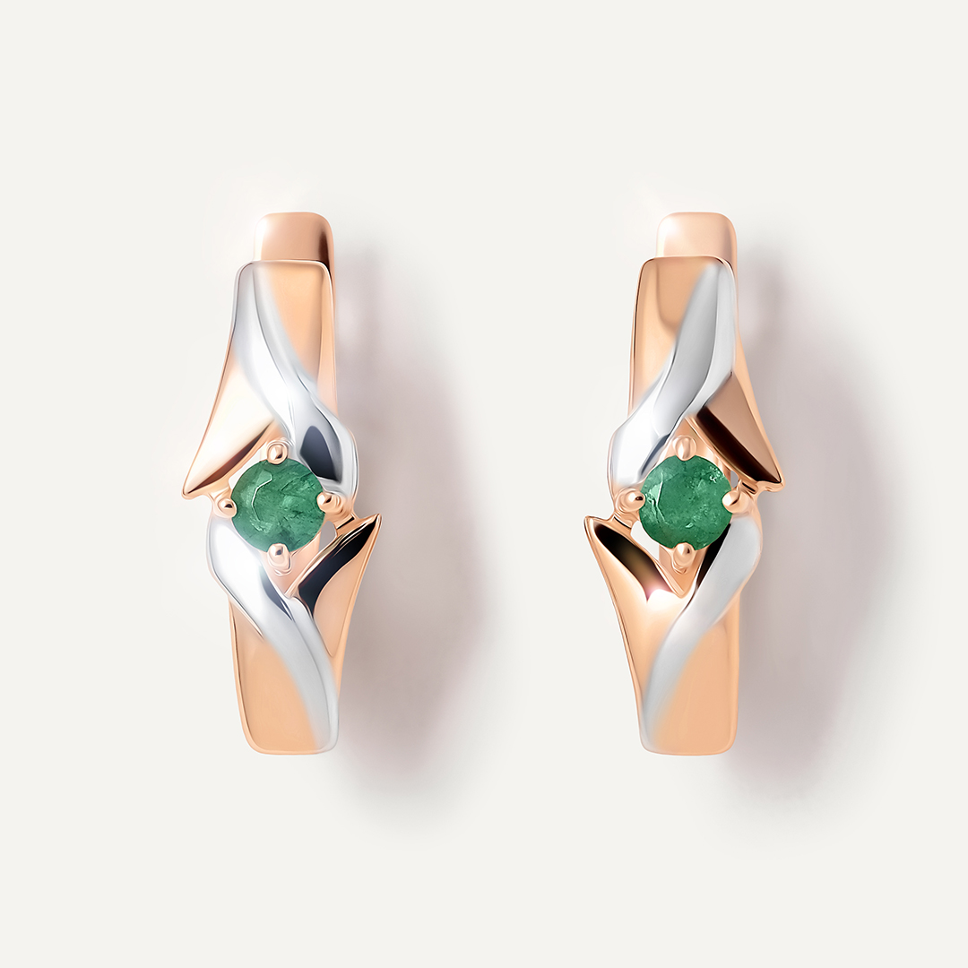 Серьги из золота с изумрудами