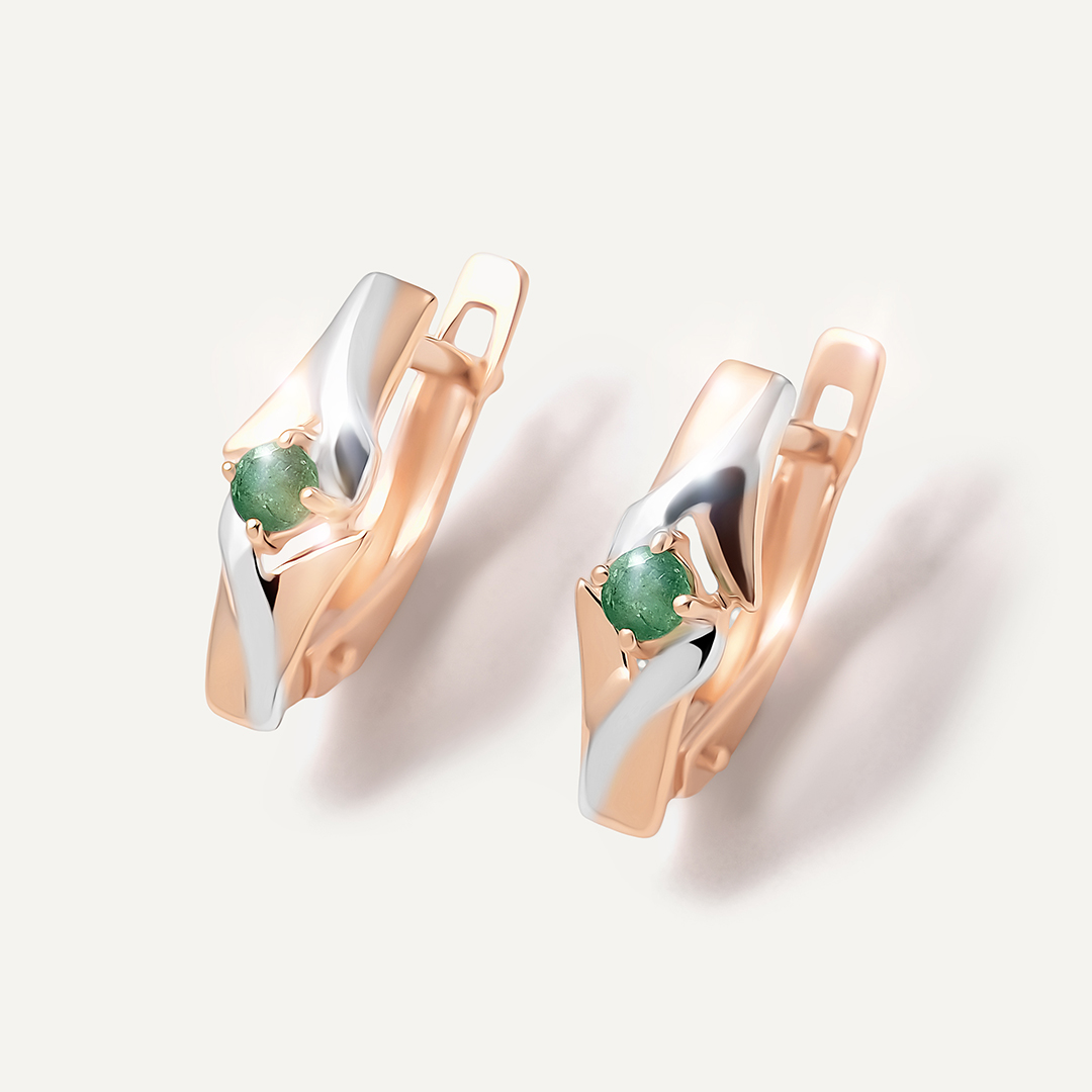 Серьги из золота с изумрудами