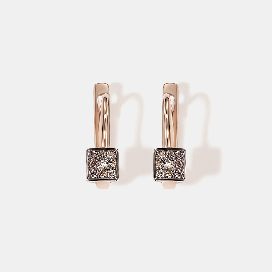 Серьги из золота с коньячными бриллиантами