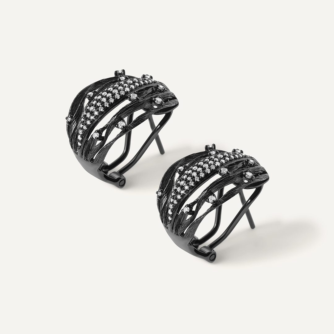 Серьги из белого золота с бриллиантами