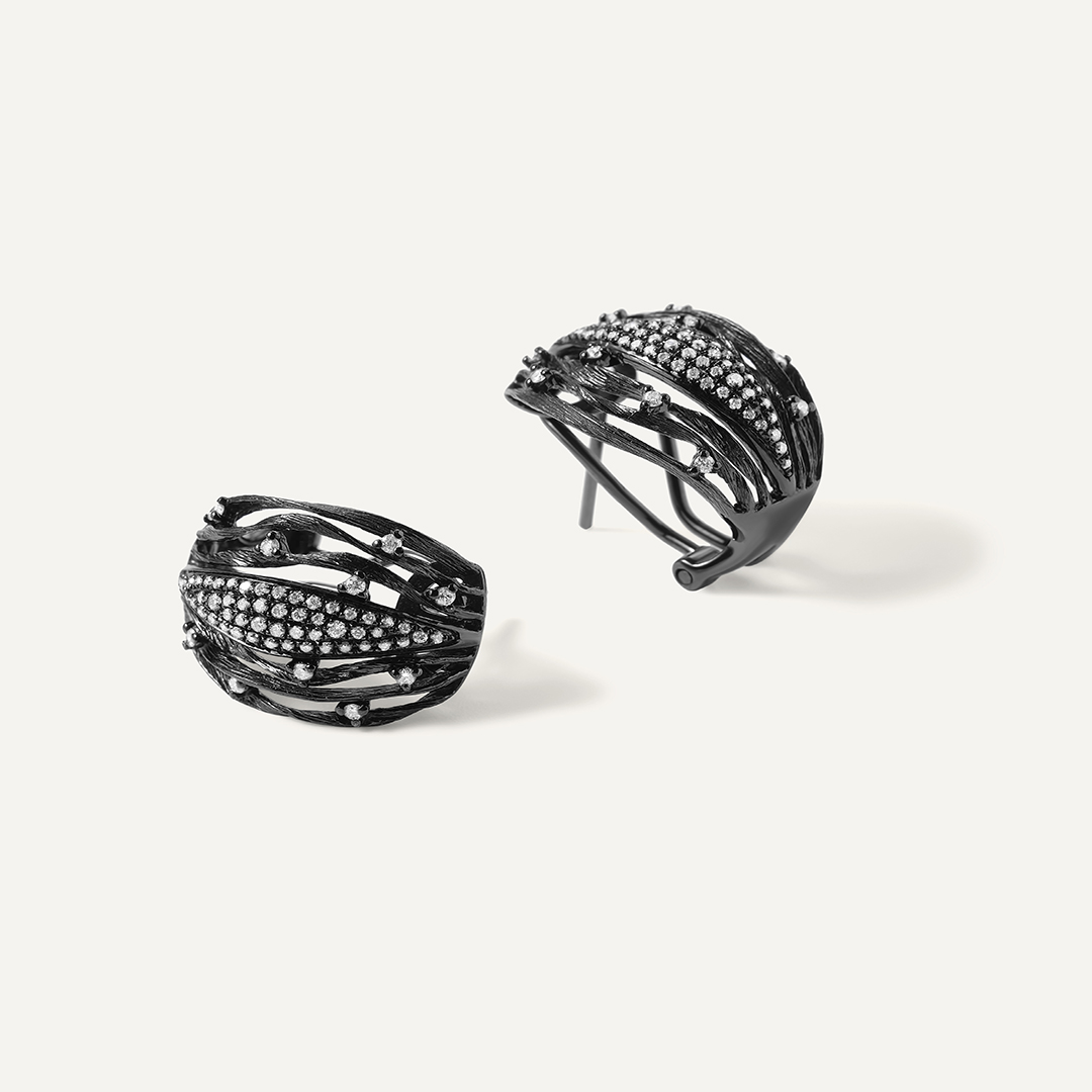 Серьги из белого золота с бриллиантами