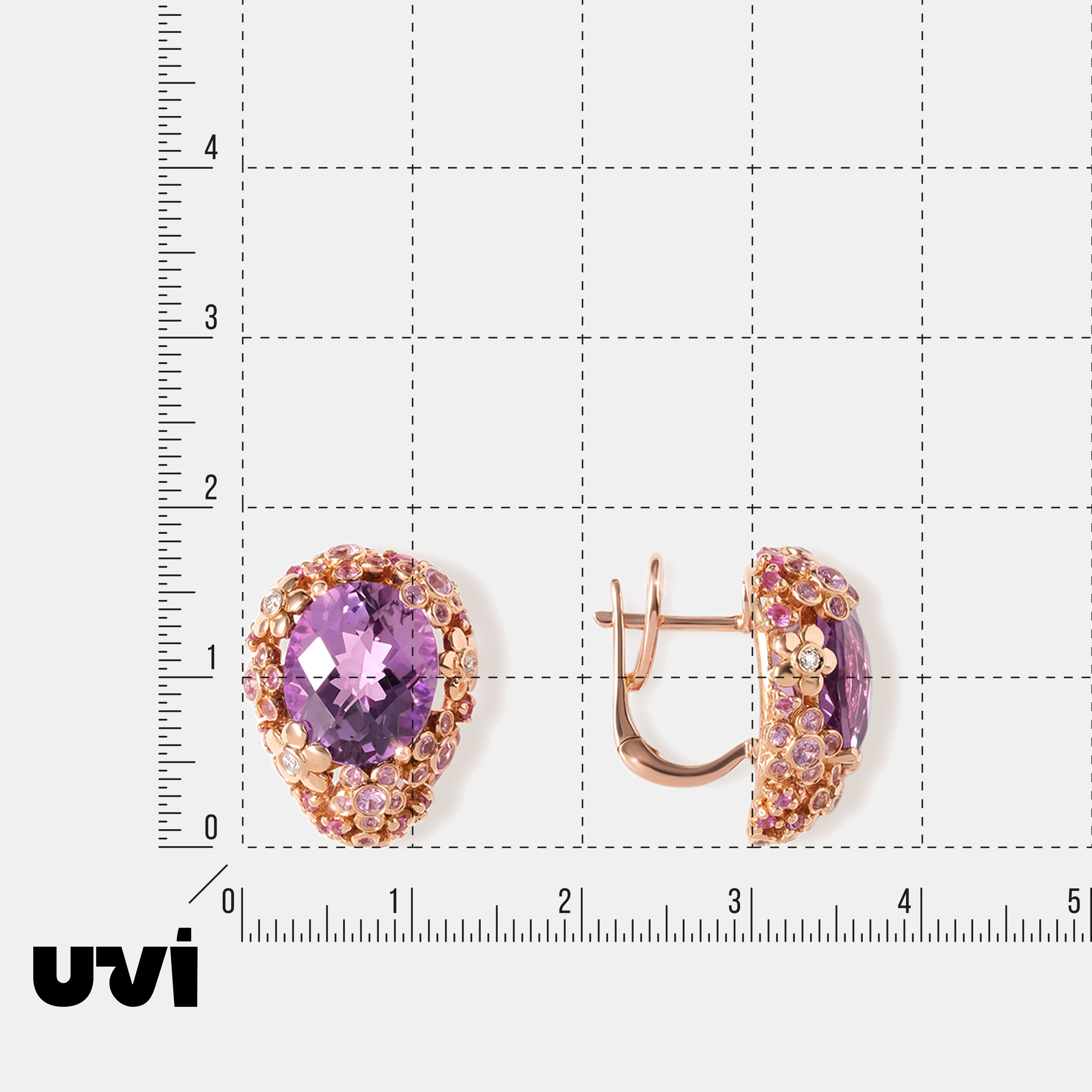 Серьги из золота с аметистами