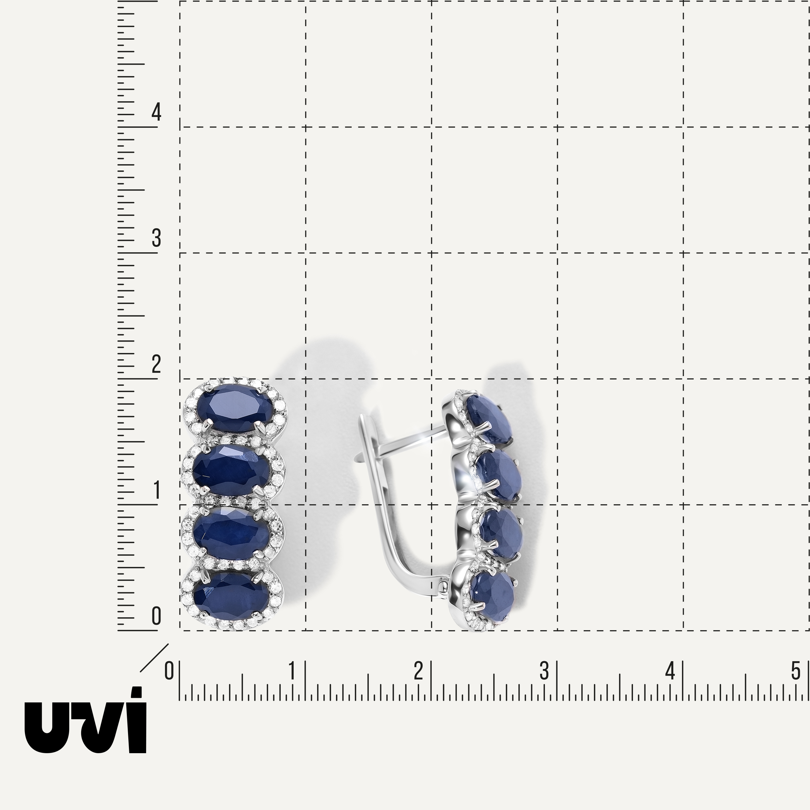Серьги из белого золота с сапфирами
