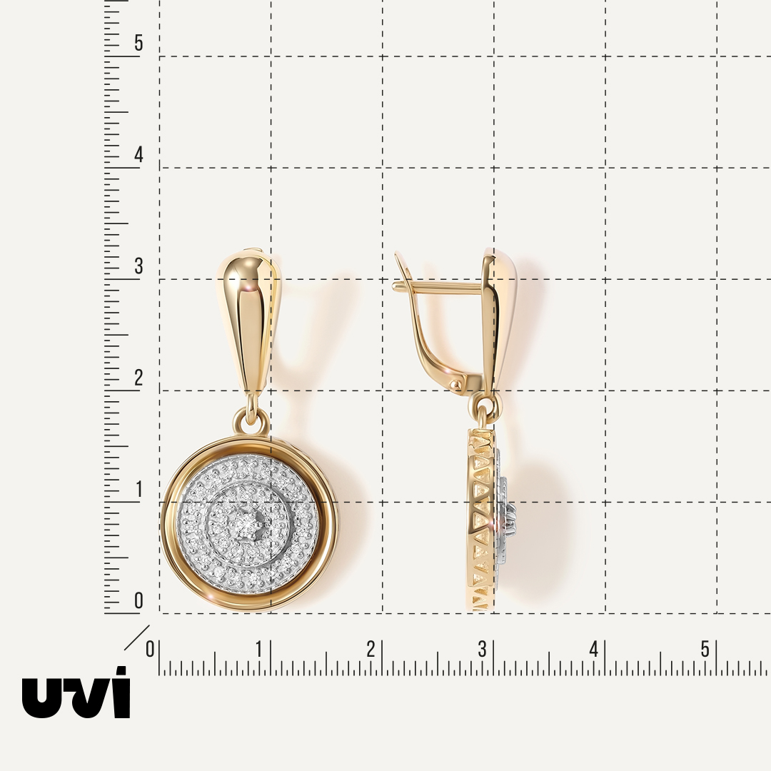 Серьги из комбинированного золота с бриллиантами