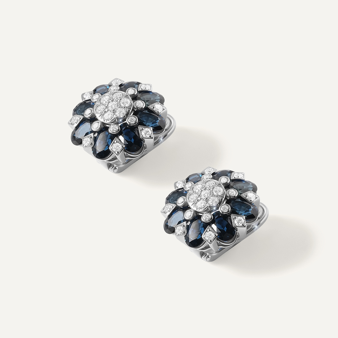 Серьги из белого золота с сапфирами