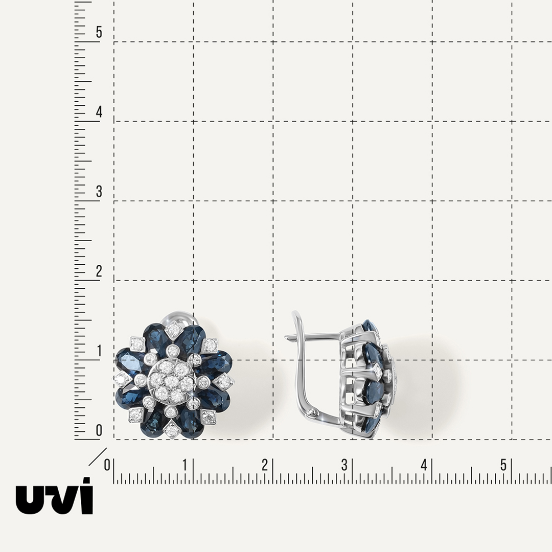 Серьги из белого золота с сапфирами