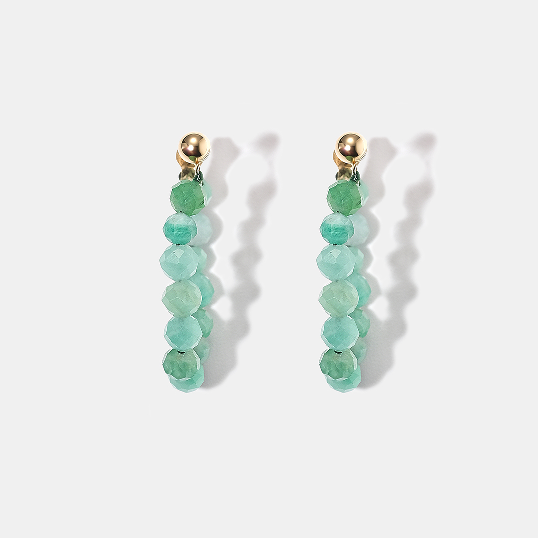 Серьги-пусеты из желтого золота с изумрудами