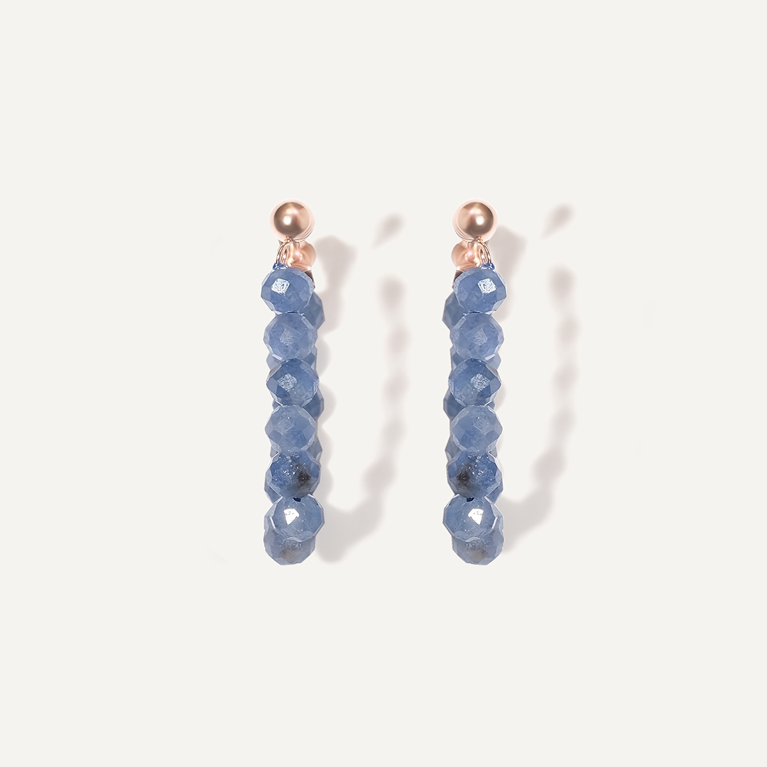 Серьги-пусеты из золота  с сапфирами