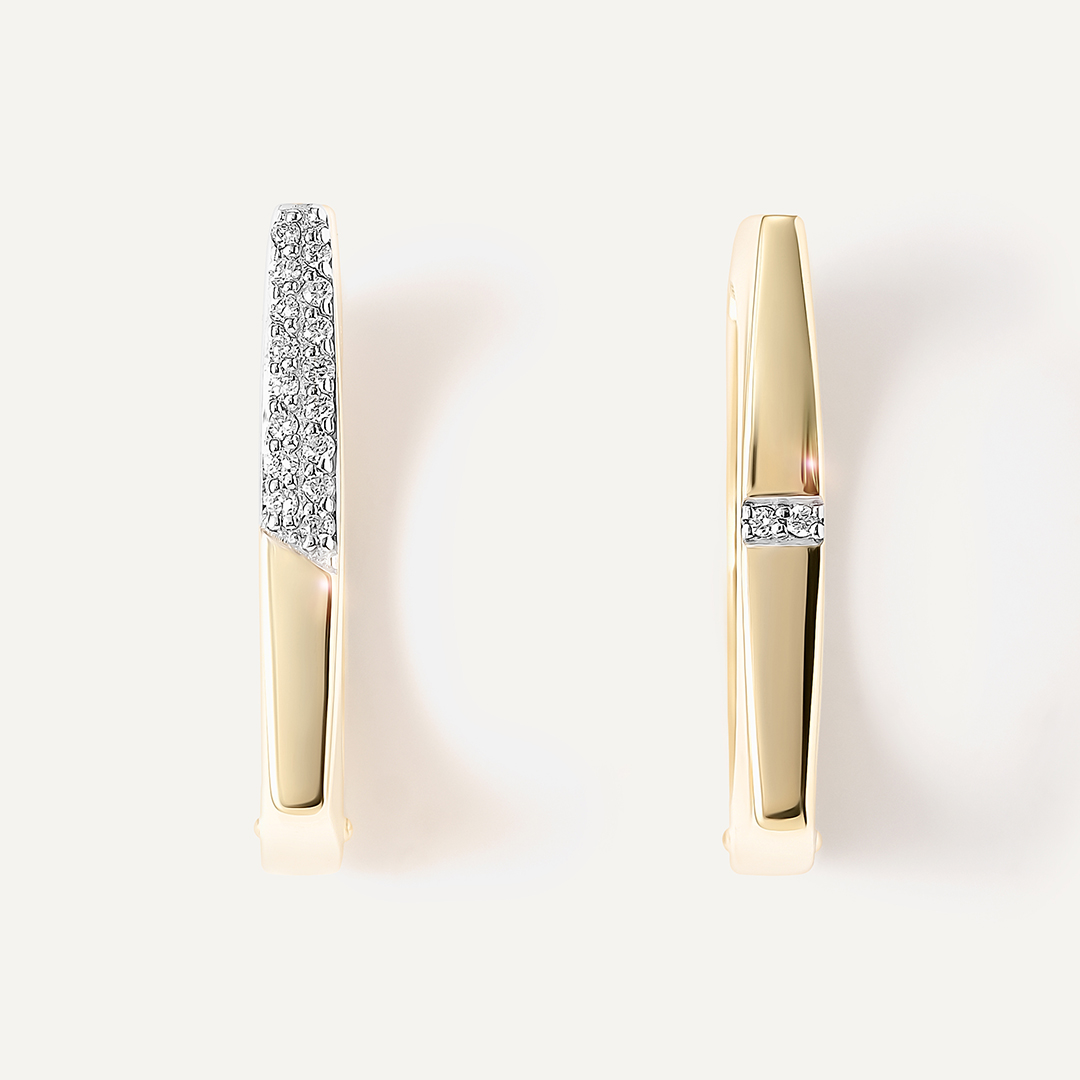 Серьги из желтого золота с бриллиантами