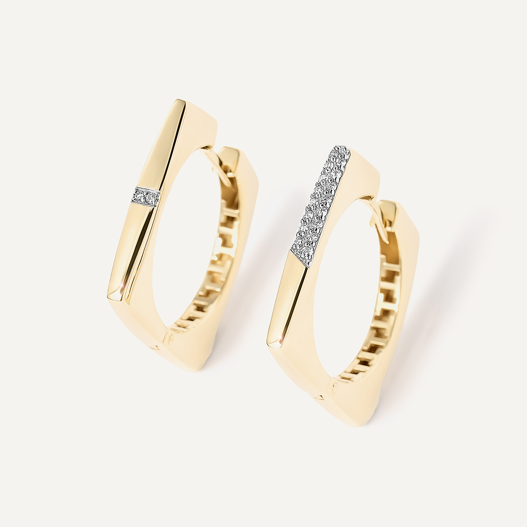 Серьги из желтого золота с бриллиантами