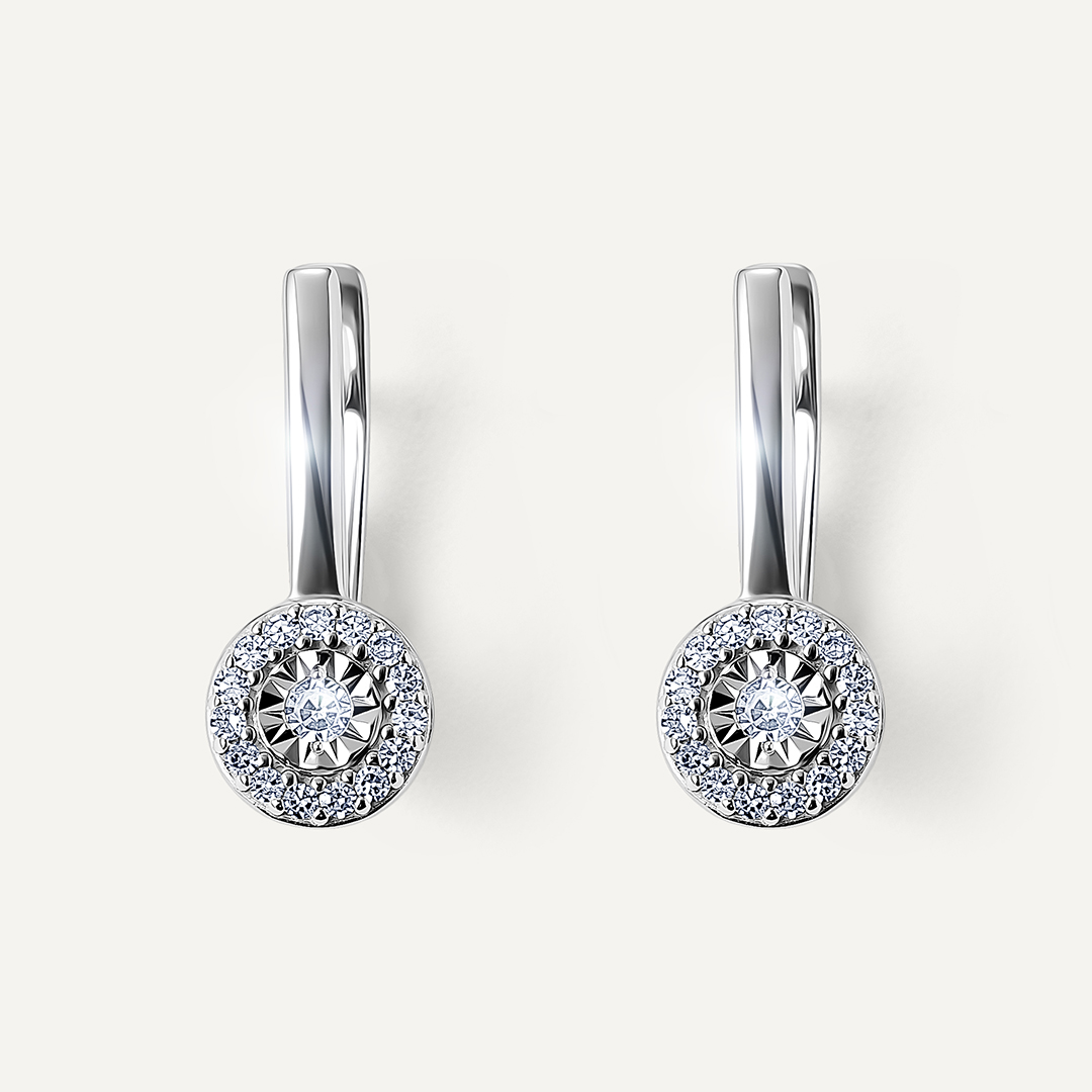 Серьги из белого золота с бриллиантами