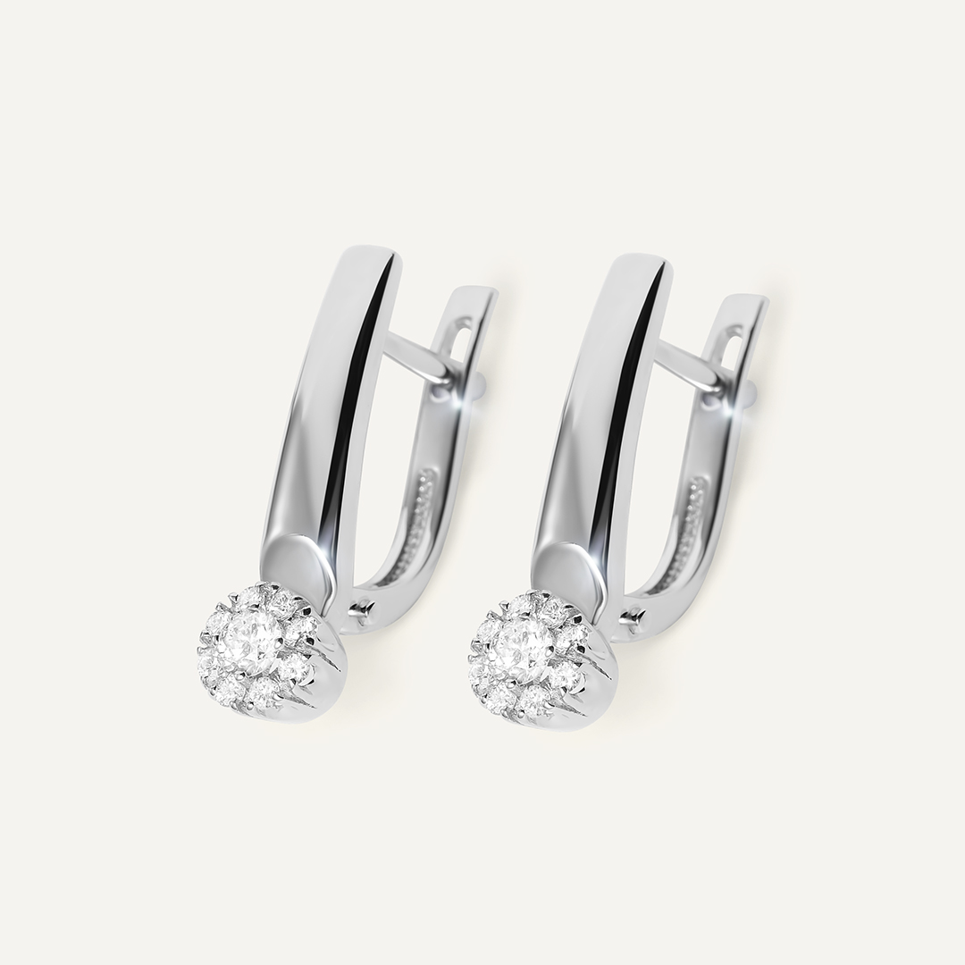 Серьги из белого золота с бриллиантами