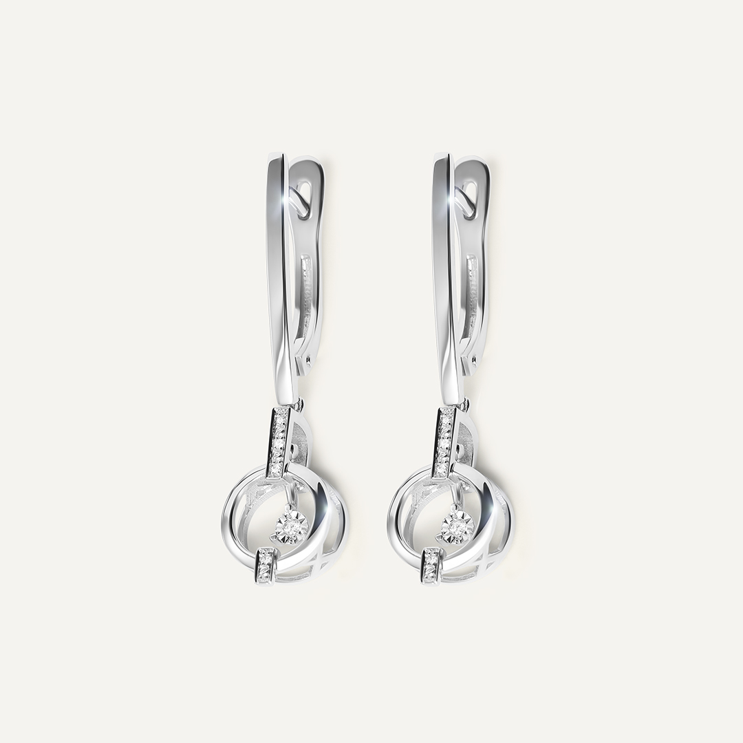 Серьги из белого золота с бриллиантами